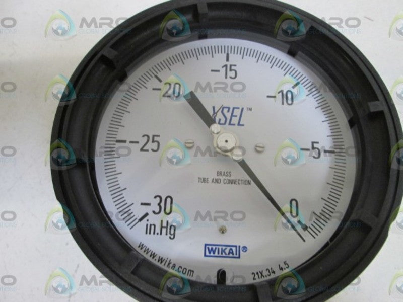 WIKA GAUGE 212.34 4.5" 30INHG VAC 1/4" NPT LM 9834036 NSMP