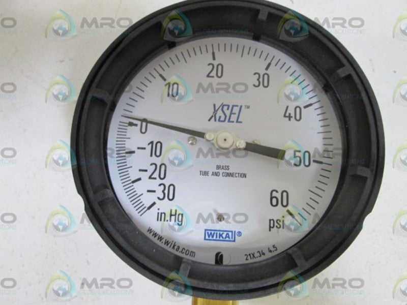 WIKA GAUGE 212.34 4.5" -30INHG/60PSI 1/4" NPT LM 9834060 NSMP