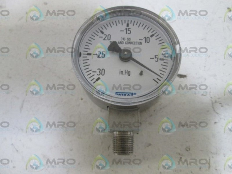 WIKA GAUGE 131.11 2" 30INHG VAC 1/8" NPT LM 9767881 NSMP