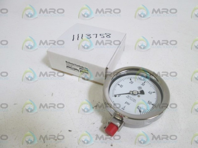 MC DANIEL CONTROLS, INC. GAUGE 1/4" NPT 0-60PSI AC NSMP