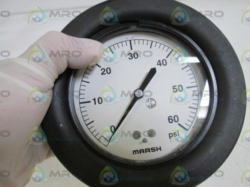 MARSH INSTRUMENT GAUGE 3.5" 1/4 NPT 0-60PSI H2046 NSMP