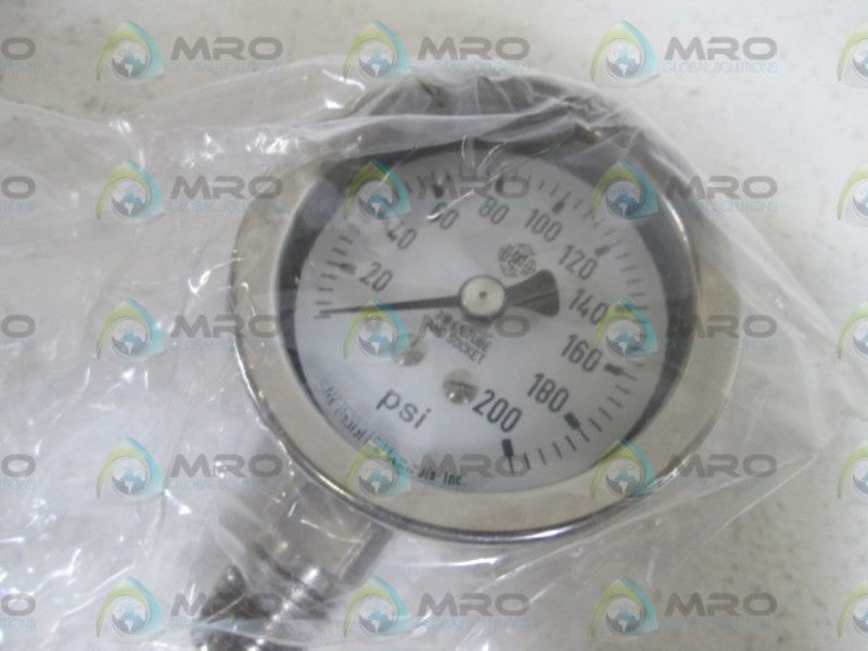 MC DANIEL CONTROLS, INC. GAUGE 1/4" NPT 0-200PSI Q3F NSMP