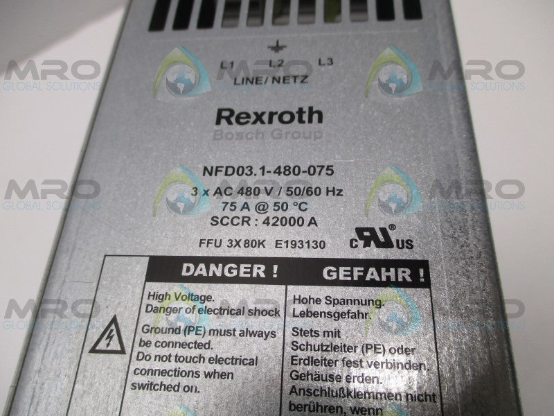 REXROTH NFD03.1-480-075 480VAC 75A NSMP