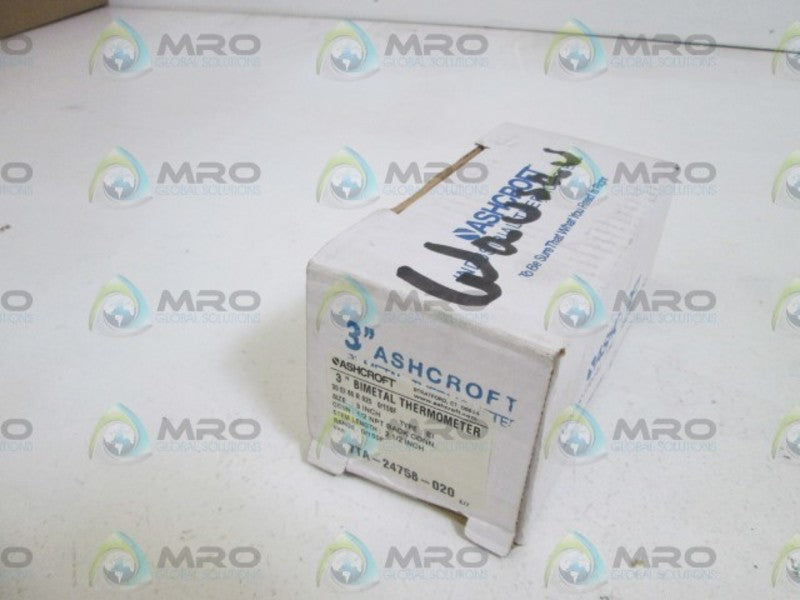 ASHCROFT 30EI60R025-0/150F BIMETAL THERMOMETER 2-1/2" STEM  NSMP