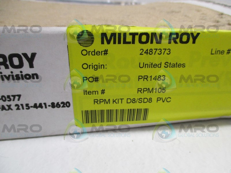 MILTON ROY RPM105 RPM KIT D8/SD8 PVC  NSMP