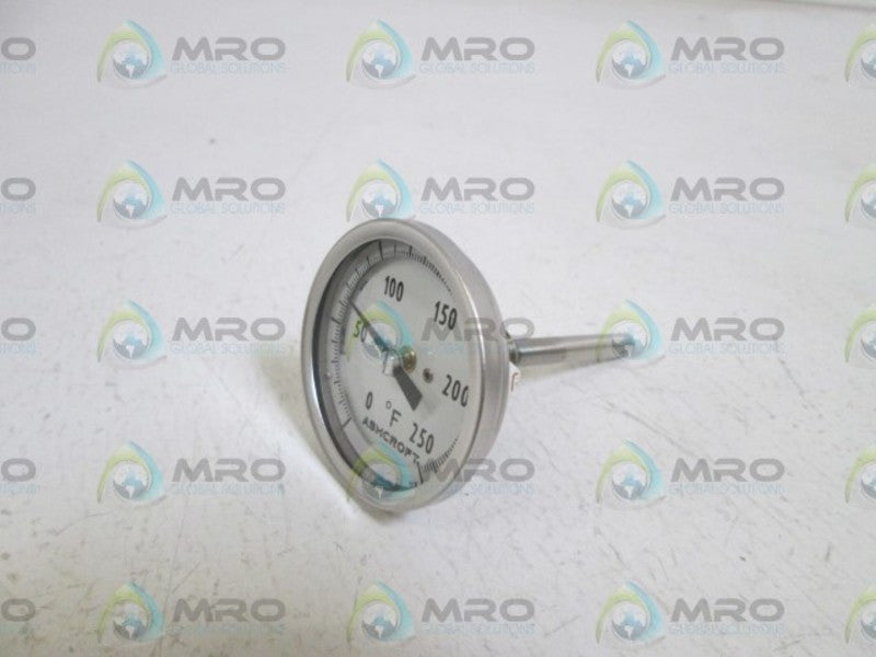 ASHCROFT 20EI60R025-0/250F BIMETAL THERMOMETER 2-1/2" STEM  NSMP