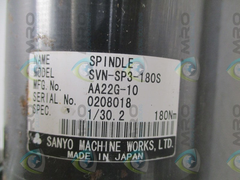 SANYO SVN-SP3-180S NUTRUNNER SPINDLE  UNMP