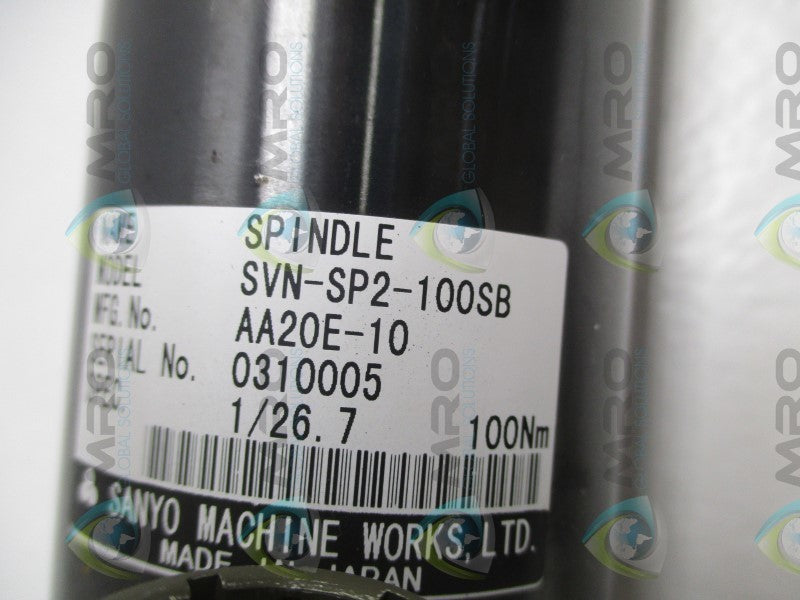 SANYO SVN-SP2-100SB SVN-ST-100 NUTRUNNER SPINDLE  UNMP