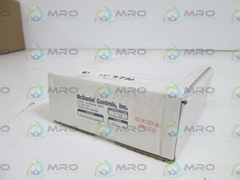 MC DANIEL CONTROLS, INC.  GAUGE 1/4" NPT 0-1000 PSI EK NSMP
