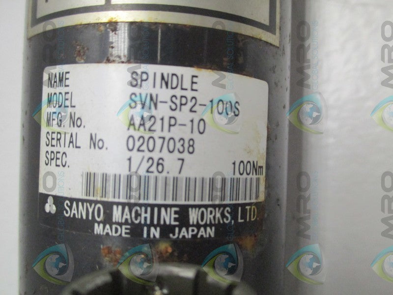 SANYO SVN-SP2-100S NUTRUNNER SPINDLE  UNMP