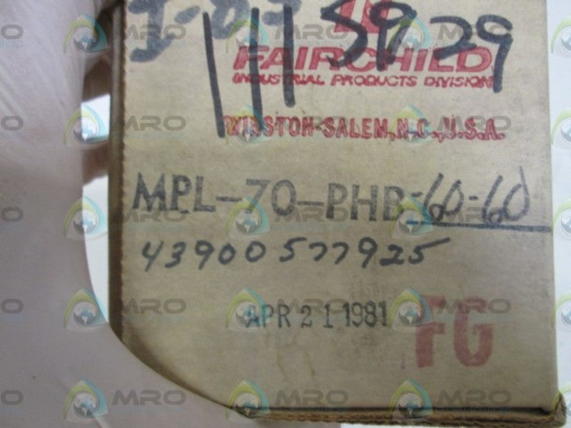 FAIRCHILD PRESS. REGULATOR INDICATING STATION MPL-70-PHB-60-60  NSMP