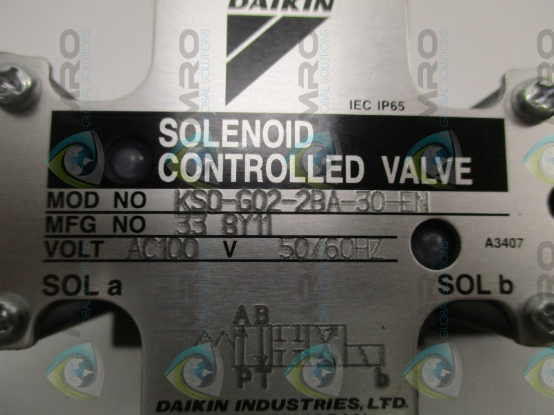 DAIKIN KS0-G02-2BA-30-EN SOLENOID CONTROLLED VALVE  NSNP
