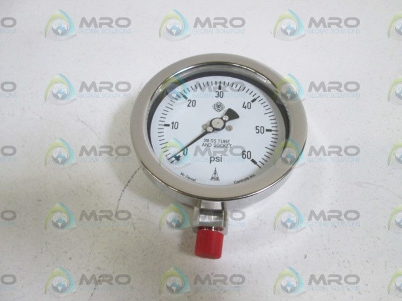 MC DANIEL CONTROLS, INC. GAUGE 1/4" NPT 0-60PSI AC NSMP