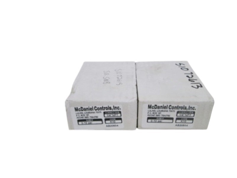 LOT OF 2 MC DANIEL CONTROLS, INC. GAUGE 1/4" NPT 0-10PSI K10 NSMP