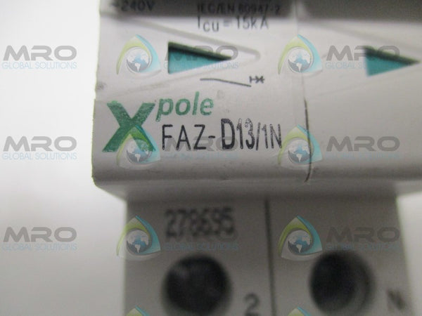 KLOCKNER MOELLER FAZ-D13/1N 278695 CIRCUIT BREAKER 13A  NSNP