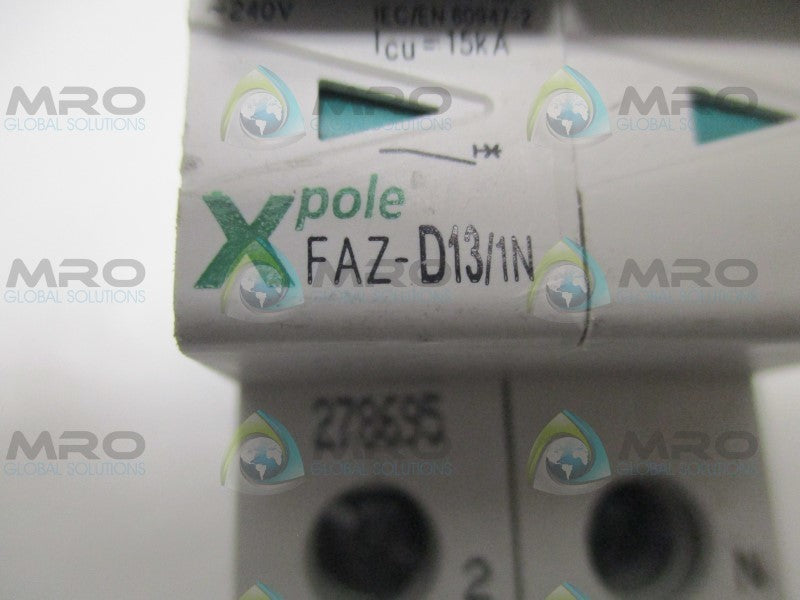 KLOCKNER MOELLER FAZ-D13/1N 278695 CIRCUIT BREAKER 13A  NSNP