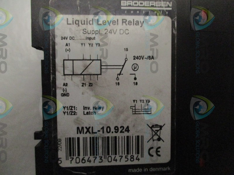 BRODERSEN MXL-10.924 LIQUID LEVEL RELAY 24VDC  NSNP