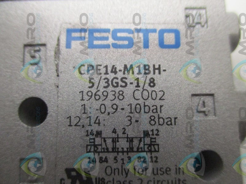 FESTO CPE14-M1BH-5/3GS-1/8 SOLENOID VALVE  UNMP