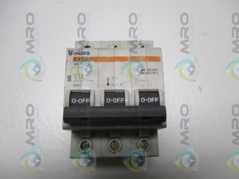 MERLIN GERIN 12022 C45AD CIRCUIT BREAKER 10A  UNMP