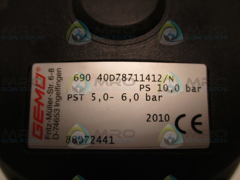 GEMU 69040D78711412/N PNEUMATIC VALVE  NSNP