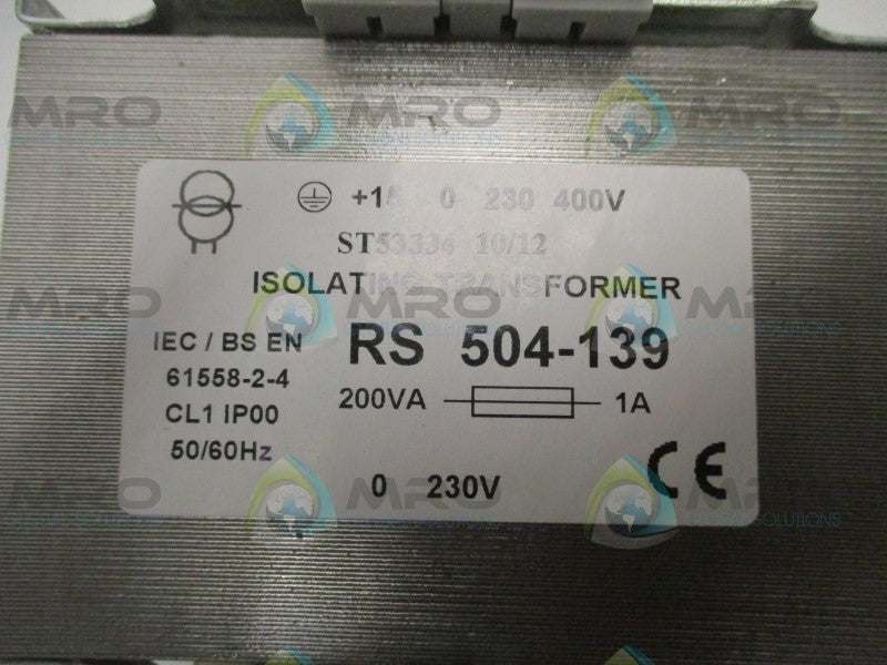 RS PRO 10-5979 504-139 ISOLATING TRANSFORMER  NSNP