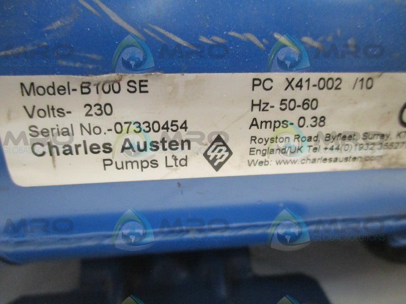 CHARLES ASTEN B100SE DIAPHRAGM PUMP 230V  UNMP