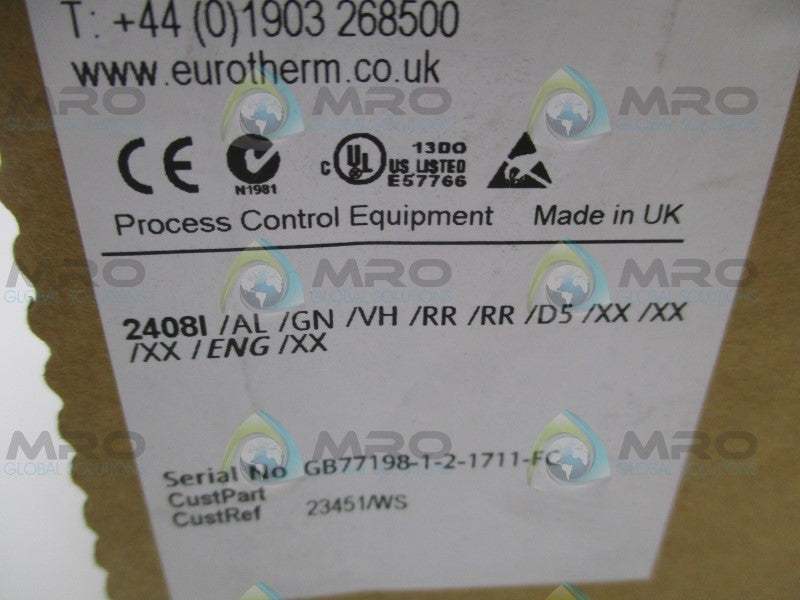 EUROTHERM 2408I/AL/GN/VH/RR/RR/D5 TEMP. CONTROLLER (AS PICTURED)  NSMP