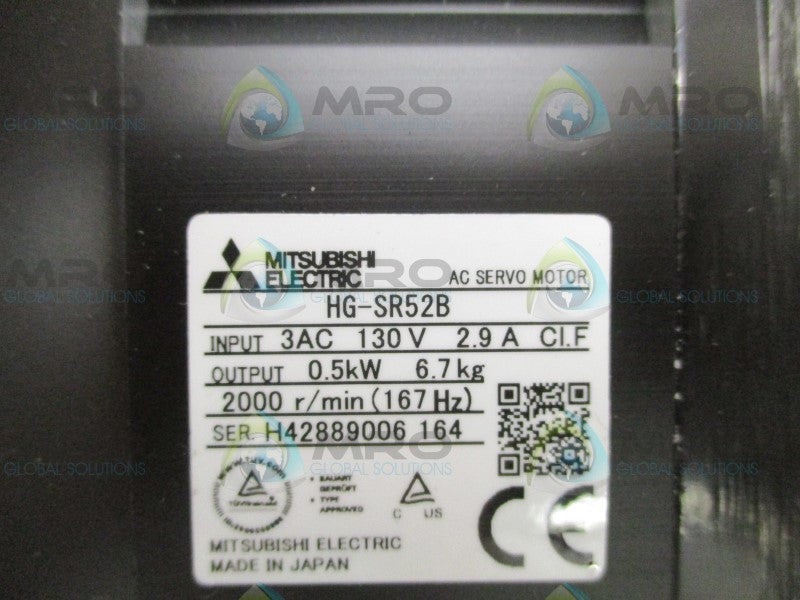 MITSUBISHI HG-SR52B AC SERVO MOTOR 2000/RPM  NSMP