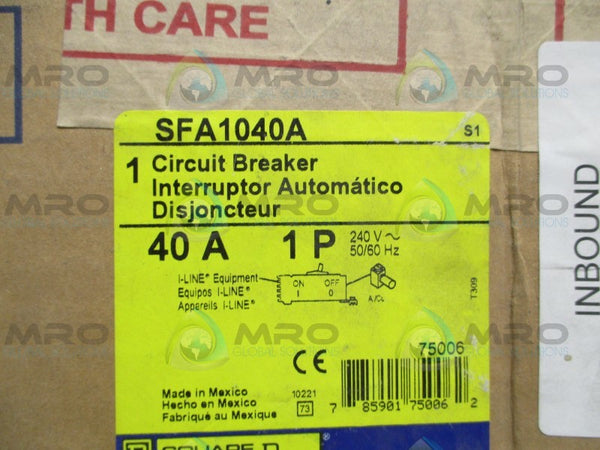 SQUARE D SFA1040A CIRCUIT BREAKER 40A  NSMP