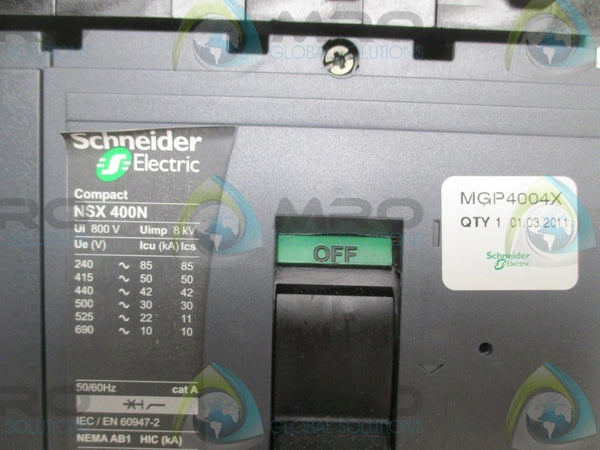 SCHNEIDER MGP4004X CIRCUIT BREAKER 400A  UNMP