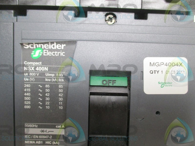 SCHNEIDER MGP4004X CIRCUIT BREAKER 400A  UNMP