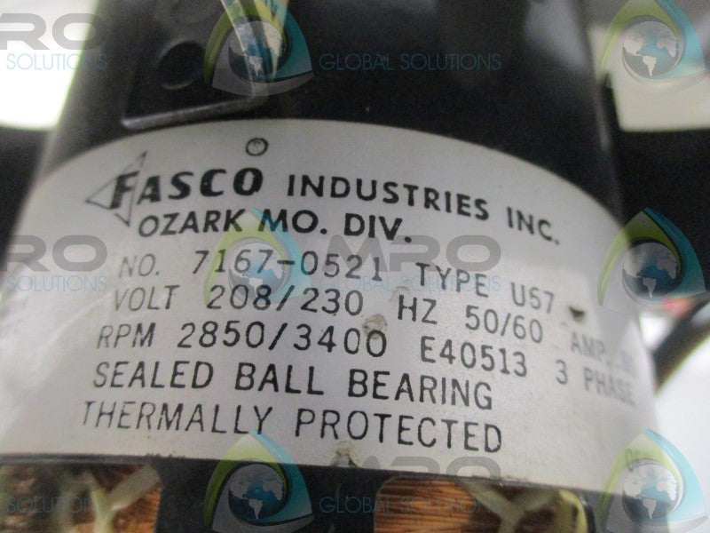 FASCO INDUSTRIES 7167-0521 U57 MOTOR FAN  UNMP