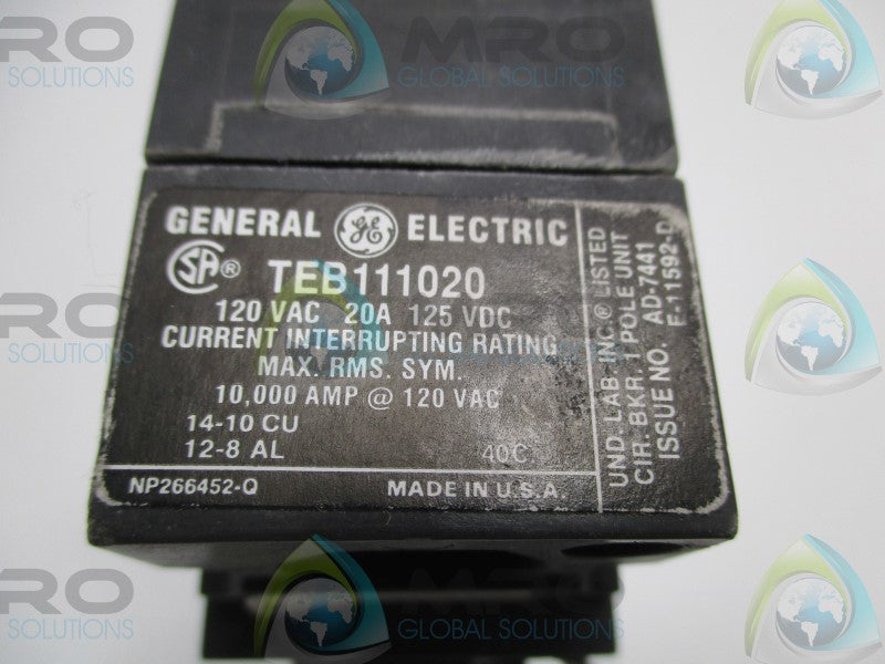 GENERAL ELECTRIC TEB111020 CIRCUIT BREAKER 20A  NSNP