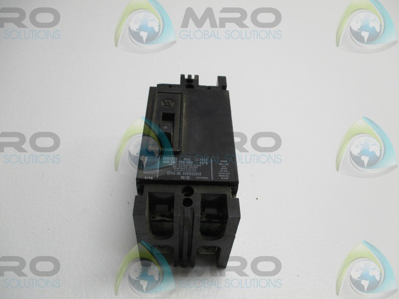 WESTINGHOUSE EHB2015 CIRCUIT BREAKER 15A (AS PICTURED)  UNMP
