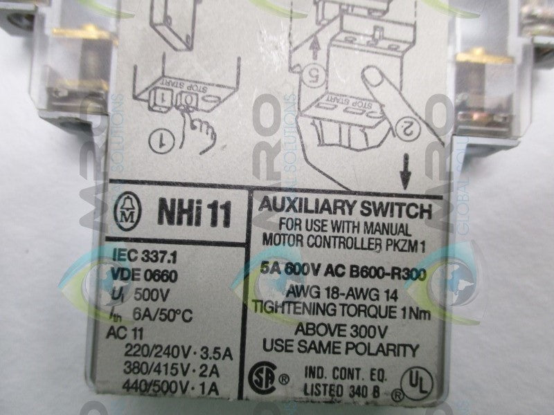 KLOCKNER MOELLER NHi11 AUXILIARY SWITCH (AS PICTURED)  UNMP