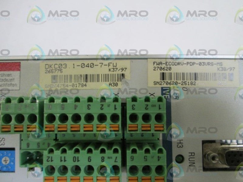 INDRAMAT DRIVE DKC03.1-040-7-FW/ FWA-ECODRV-PDP-03VRS-MS UNMP
