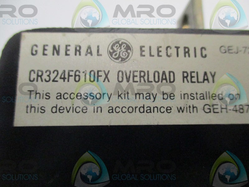 GENERAL ELECTRIC CR324F610FX OVERLOAD RELAY (AS PICTURED)  UNMP
