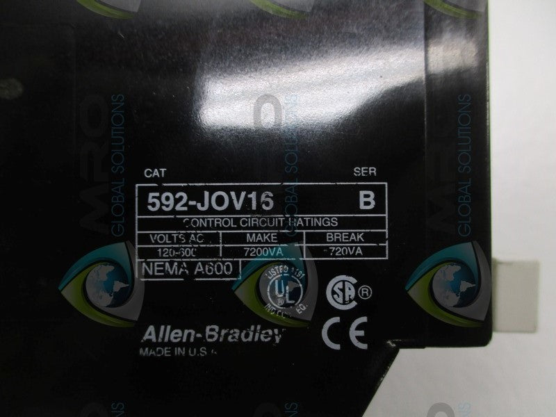 ALLEN BRADLEY 592-JOV16 SER. B OVERLOAD RELAY (AS PICTURED)  UNMP