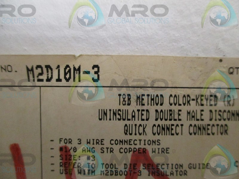 THOMAS & BETTS M2D10M-3 UNINSULATED DOUBLE MALE DISCONNECT  NSNP