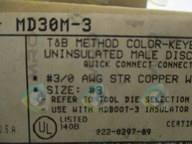 THOMAS & BETTS MD30M-3 UNINSULATED MALE DISCONNECT  NSNP