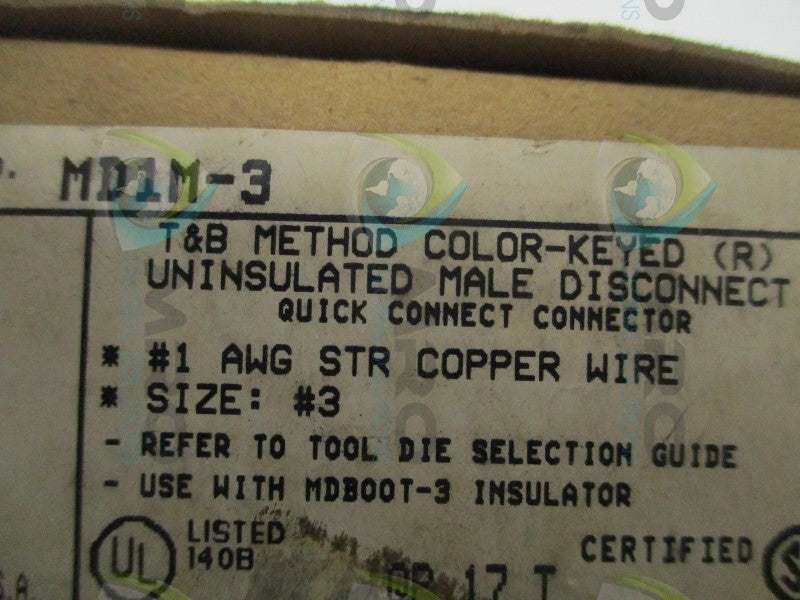 THOMAS & BETTS MD1M-3 UNINSULATED MALE DISCONNECT  NSNP