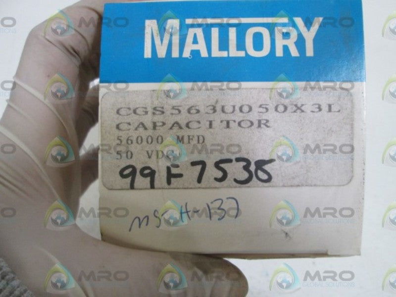 MALLORY CAPACITOR CGS563U050X3L NSMP
