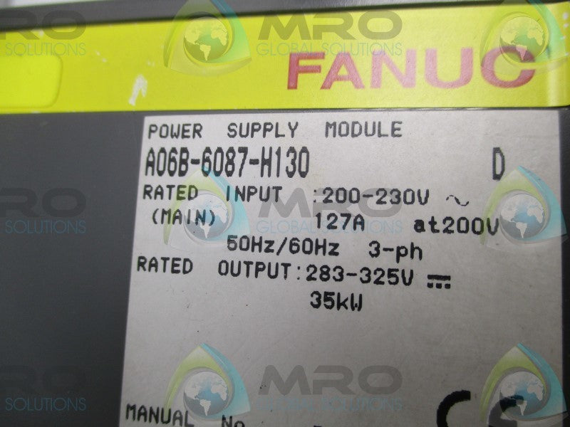 FANUC A06B-6087-H130 POWER SUPPLY MODULE (REPAIRED)  UNMP