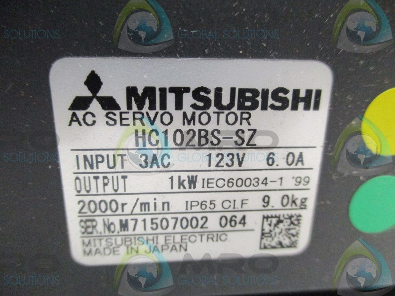 MITSUBISHI HC102BS-SZ AC SERVO MOTOR  NSMP