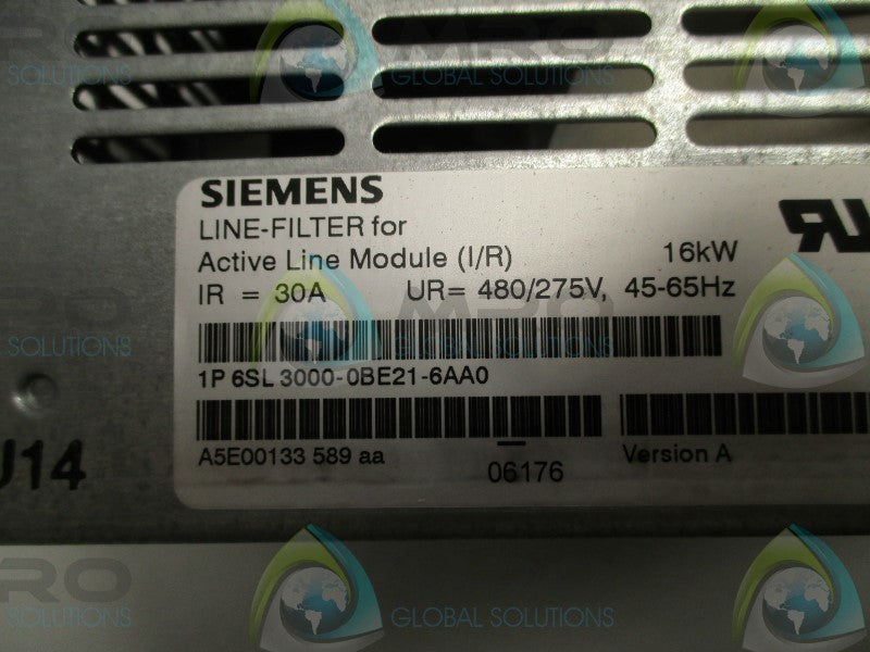 SIEMENS 6SL3000-0BE21-6AA0 3-LINE EMC FILTER  NSMP