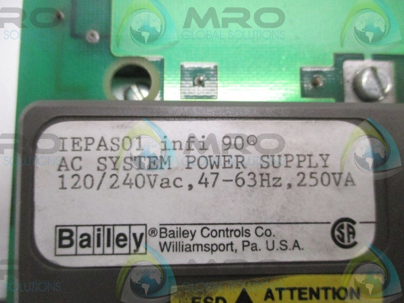 BAILEY infi 90 IEPAS01 AC SYSTEM POWER SUPPLY  UNMP