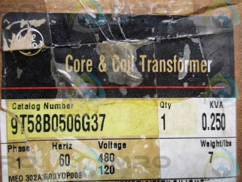 GENERAL ELECTRIC 9T58B0506G37 CORE & COIL TRANSFORMER  NSMP