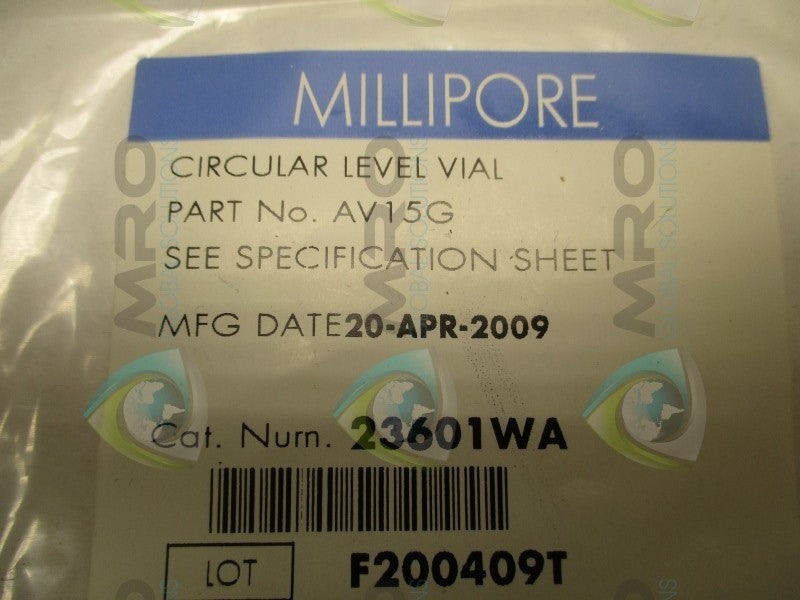 MILLIPORE 23601WA AV15G CIRCULAR LEVEL VIAL  NSMP