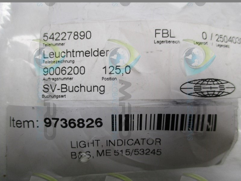 BAUSCH+STROBEL 54227890 WHITE INDICATOR LIGHT  NSMP