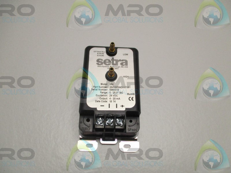 SETRA 2641025WD11T1F PRESSURE TRANSDUCER 0-25.0" W.C.  NSMP